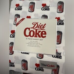 Coca Cola Diet Coke Red and Black full Sheet Set
